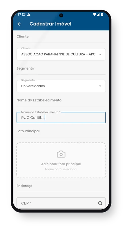 Cadastro de imóveis pelo app Axio Mobile
