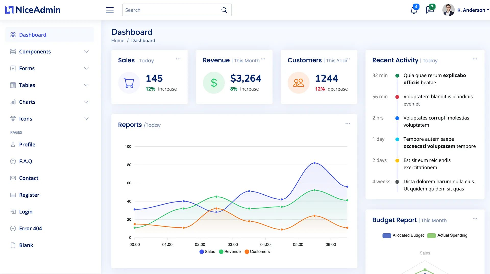 App dashboard preview