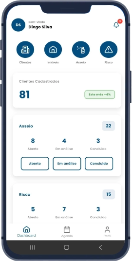 Aplicativo AxiomWeb em smartphone